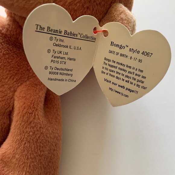 TY Beanie Babies "Bongo the Monkey" - 1995 Original Retired w/ Tags - Style 4067 - Picture 3 of 8